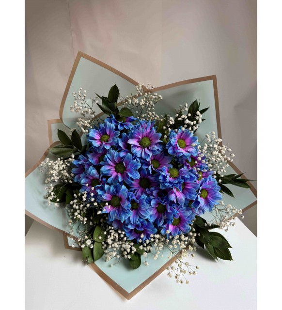 Blue Aurora – Renk Geçişli Papatya Buketi